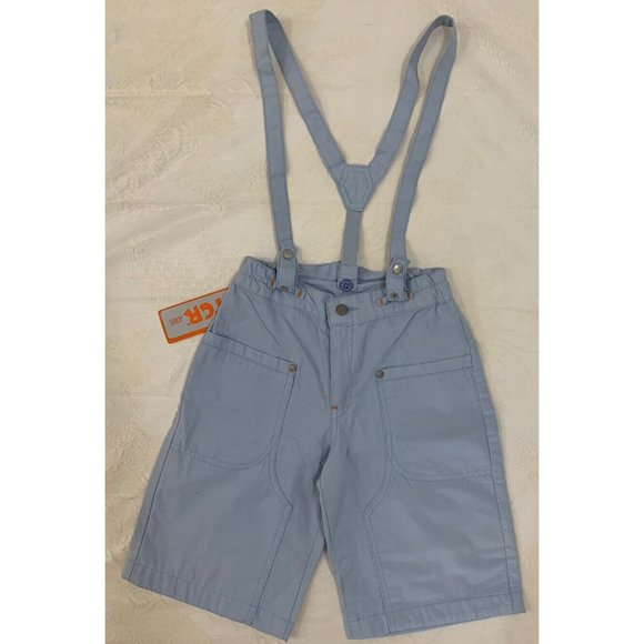 TCR Jeans Blue Cotton Overall Shorts Size 10 NWT Great For Church School - Picture 1 of 11